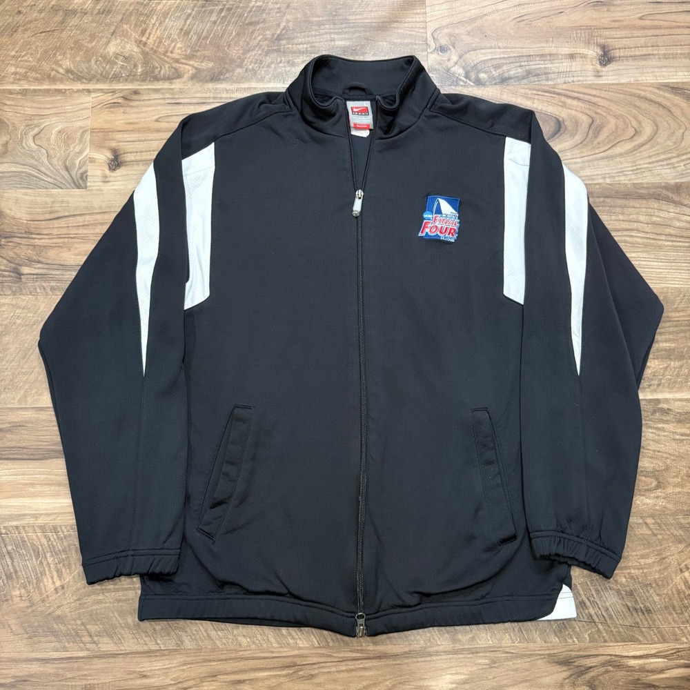 Vintage Y2K Track Jacket 2009 NCAA Final Four Women L Black Nike Team Full Zip